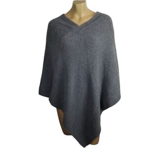 Mia & Tess Women's Poncho Gray V Nick Microfiber Soft Layer Comfyluxe Warm OS